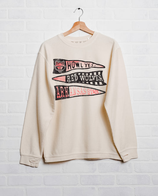 Red Wolves Pennant Flag Corded Sweatshirt - small
