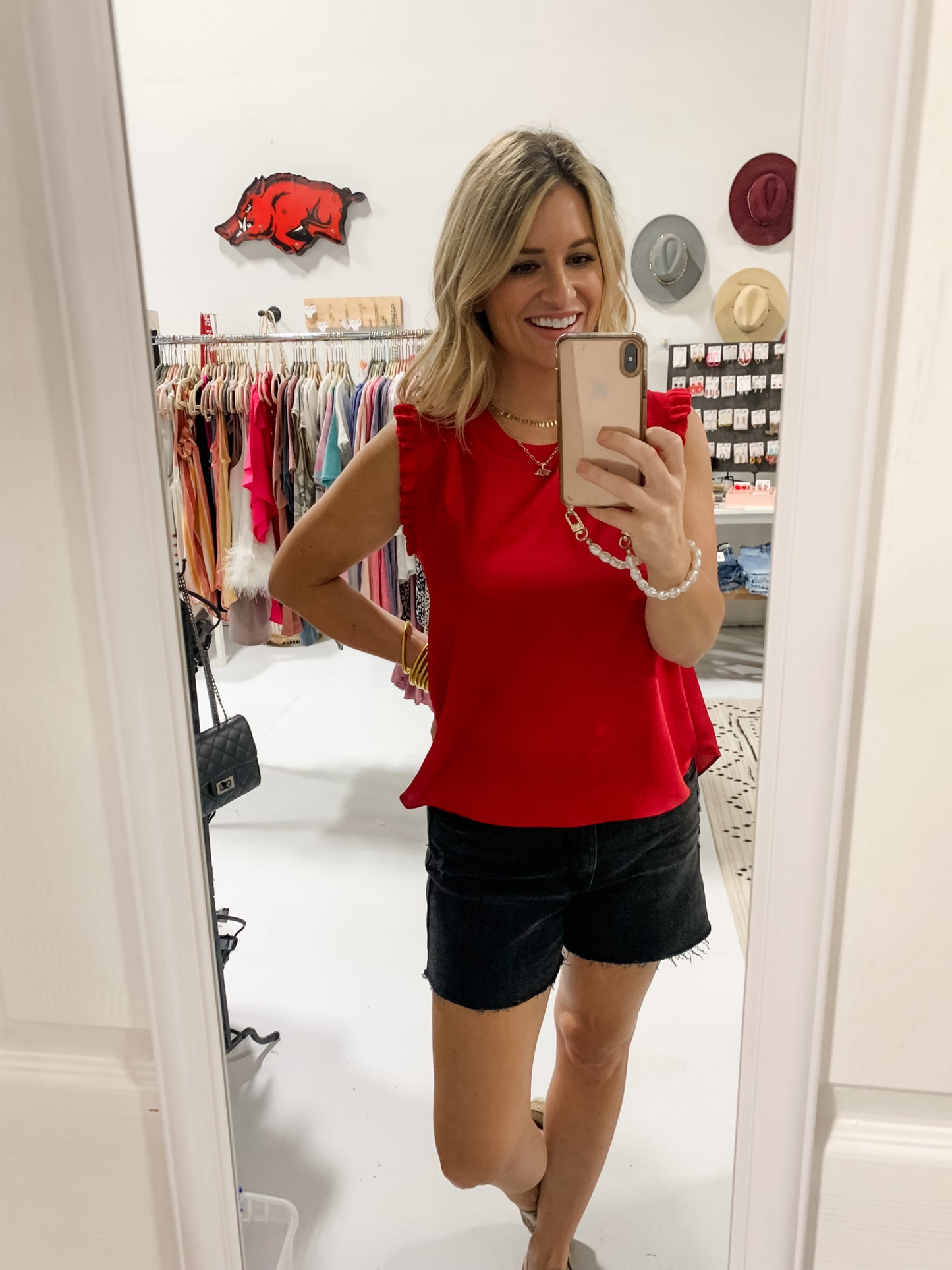 Stunning Satin Top in Red