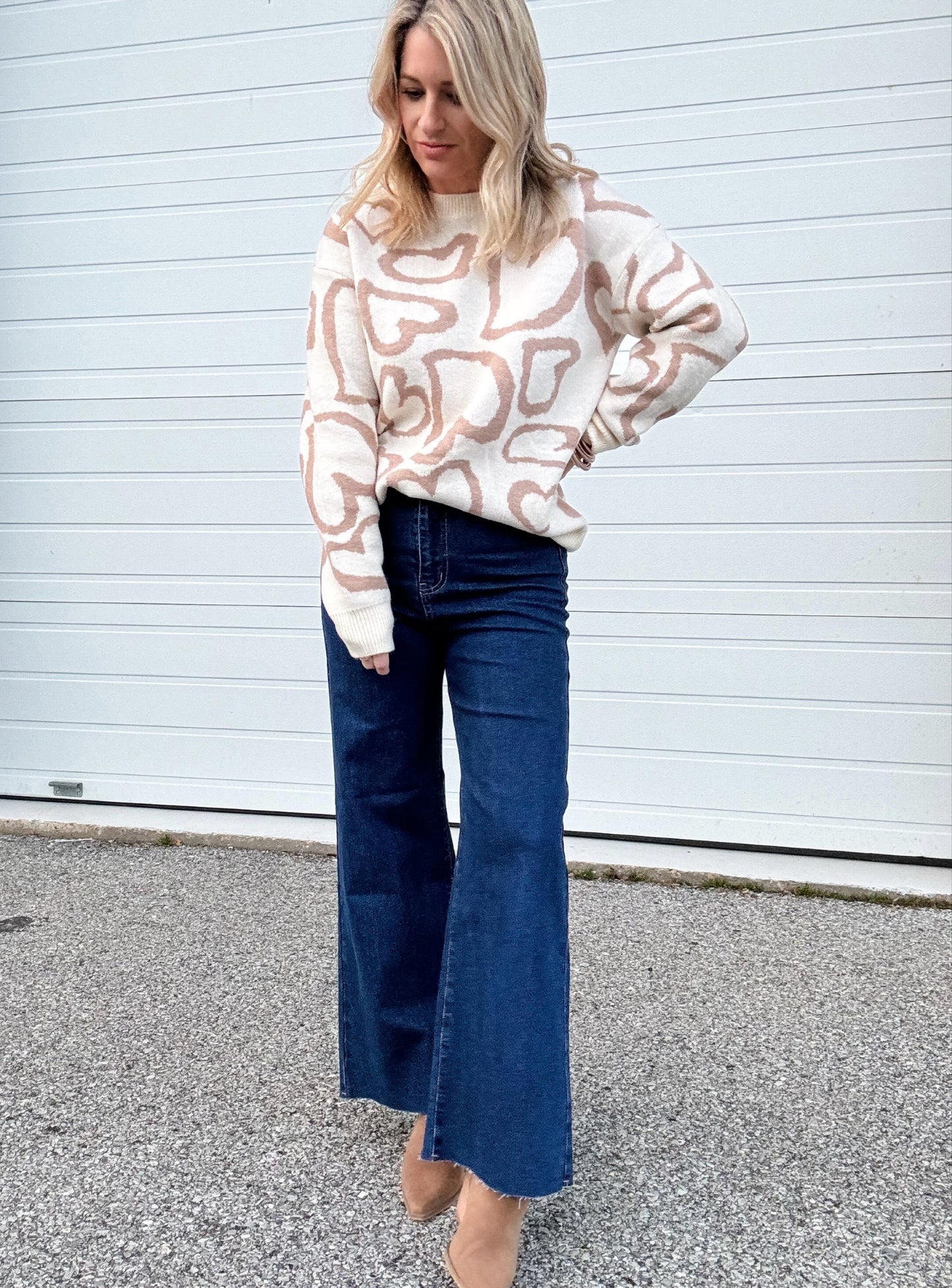 High Rise Wide Leg Dark Denim Pants