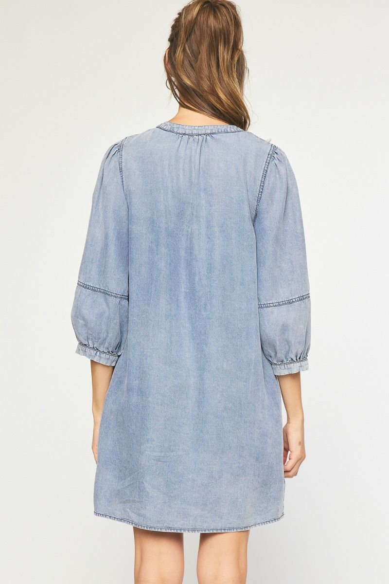 Chic Washed Denim Dress