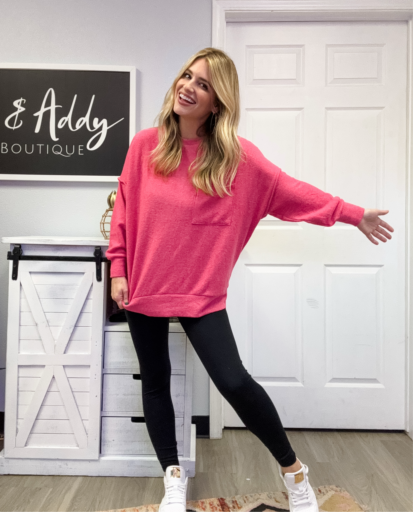 Fan-Favorite Brushed Top in Fuchsia