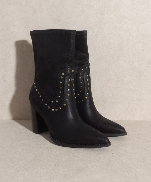 OASIS SOCIETY Paris - Studded Boots - Black & White Available