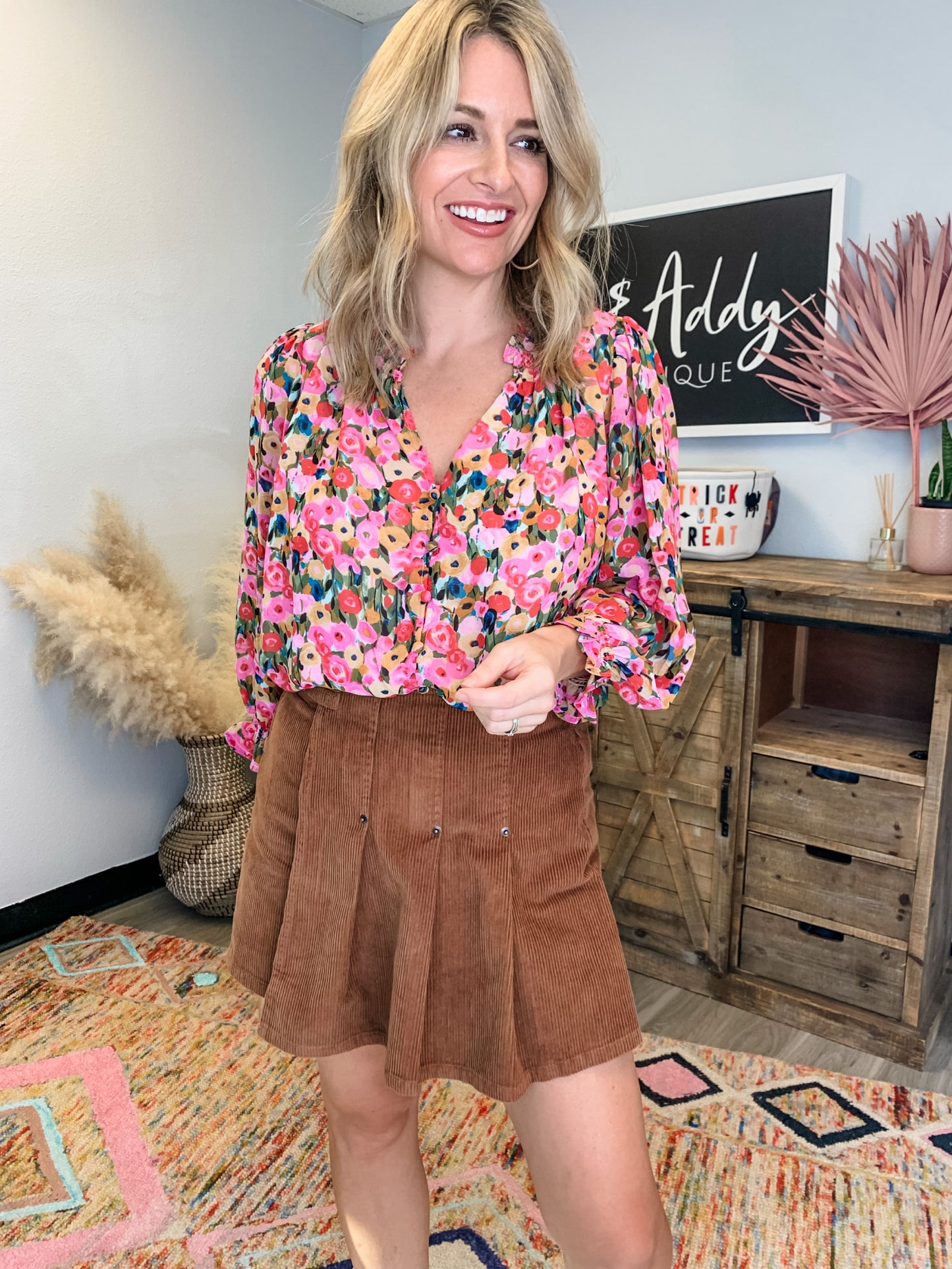 Fall Blooms Top in Berry