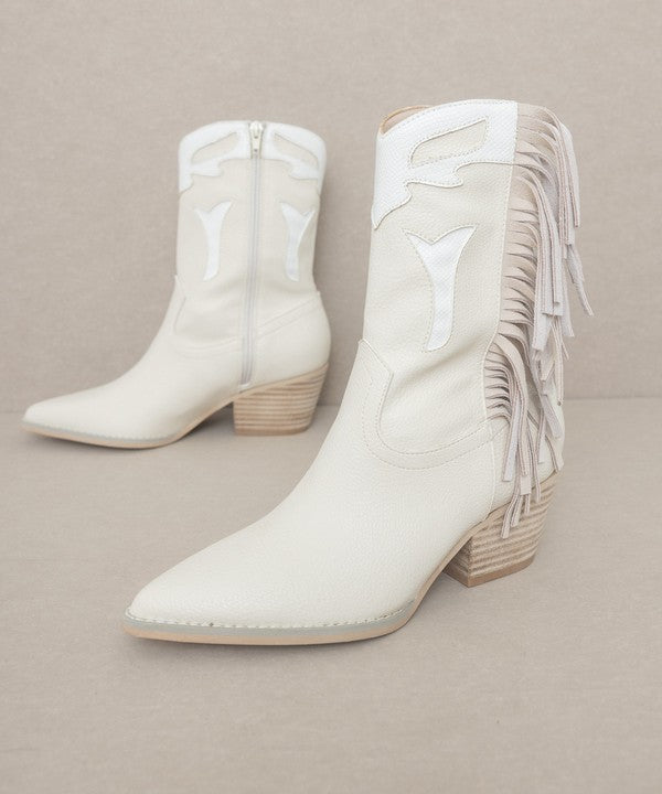 Oasis Society Millie - Fringe Framed Bootie in Beige