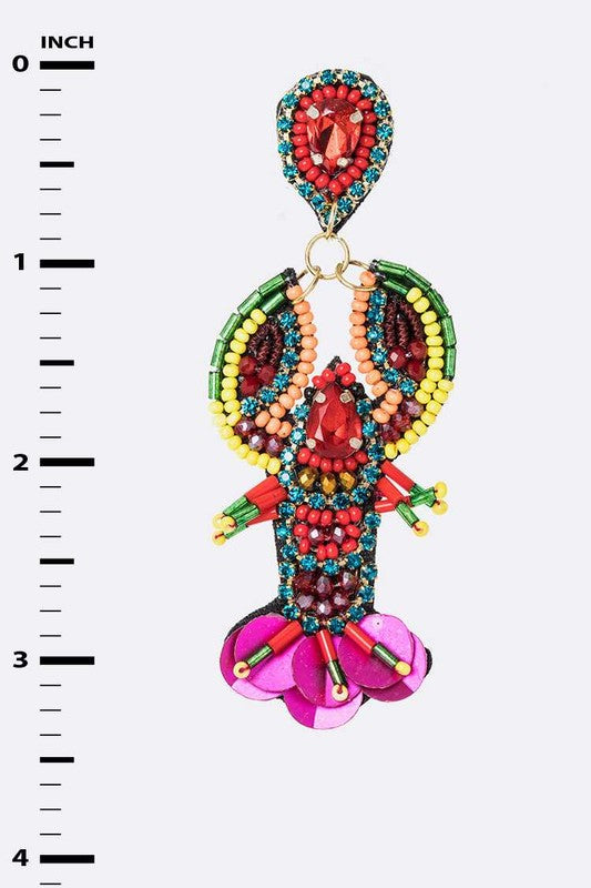 Colorful Crawfish Iconic Earrings