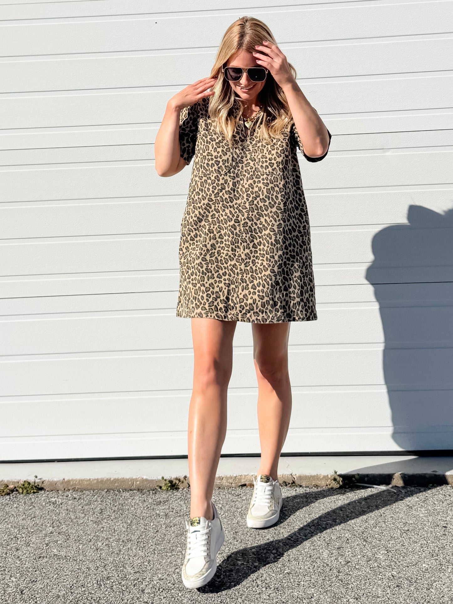 Wild Side Leopard Denim Dress