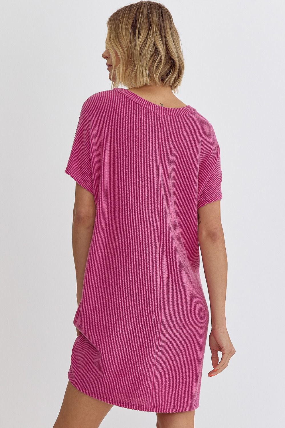 Kick Back Ribbed Dress in Orchid