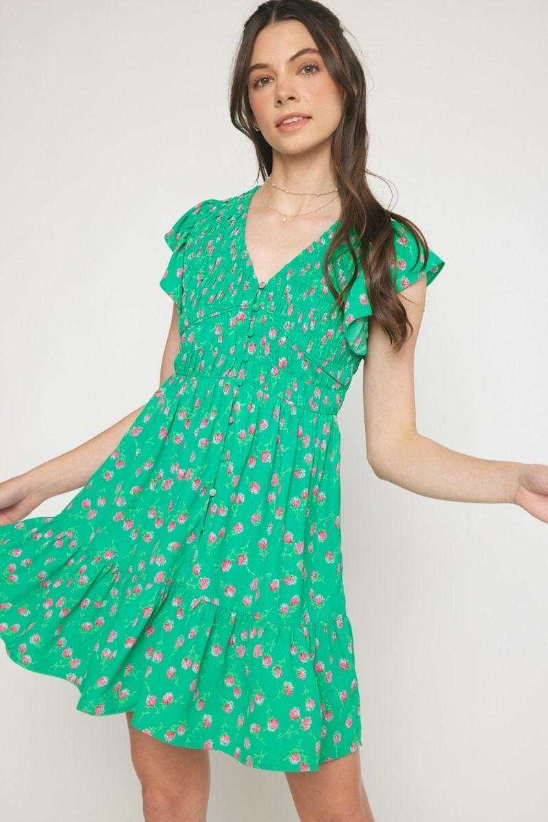 The Meadow Bloom Dress in Green