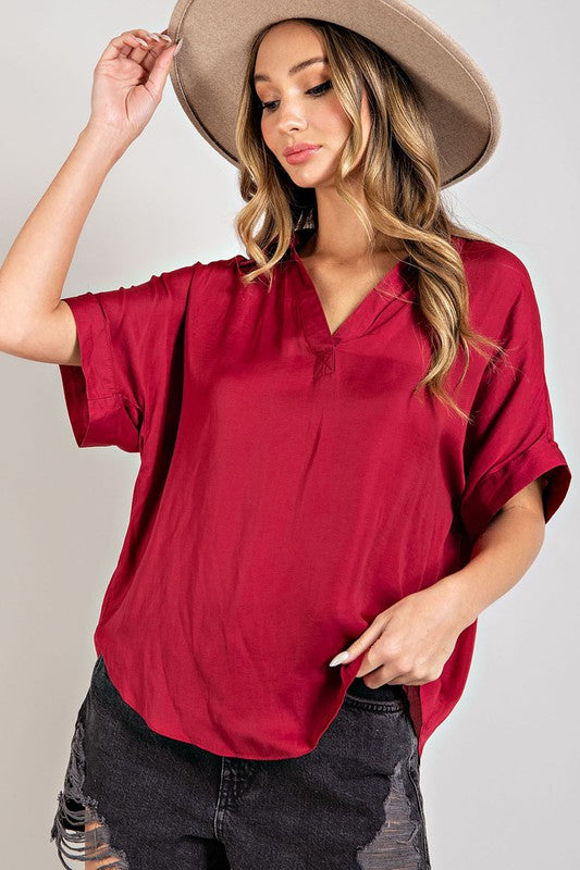 City Girl Top in Wine