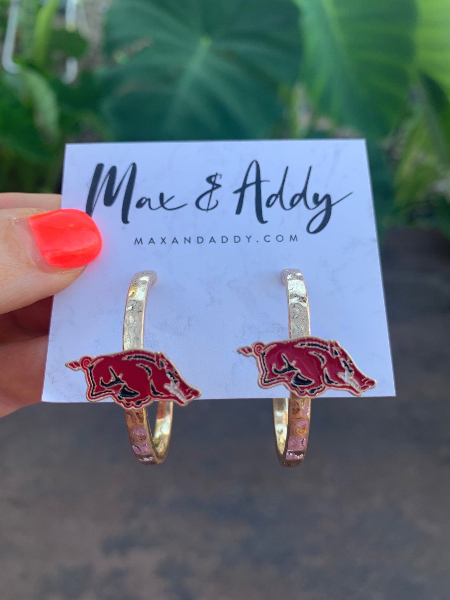 Razorback Gold Hoop Earrings