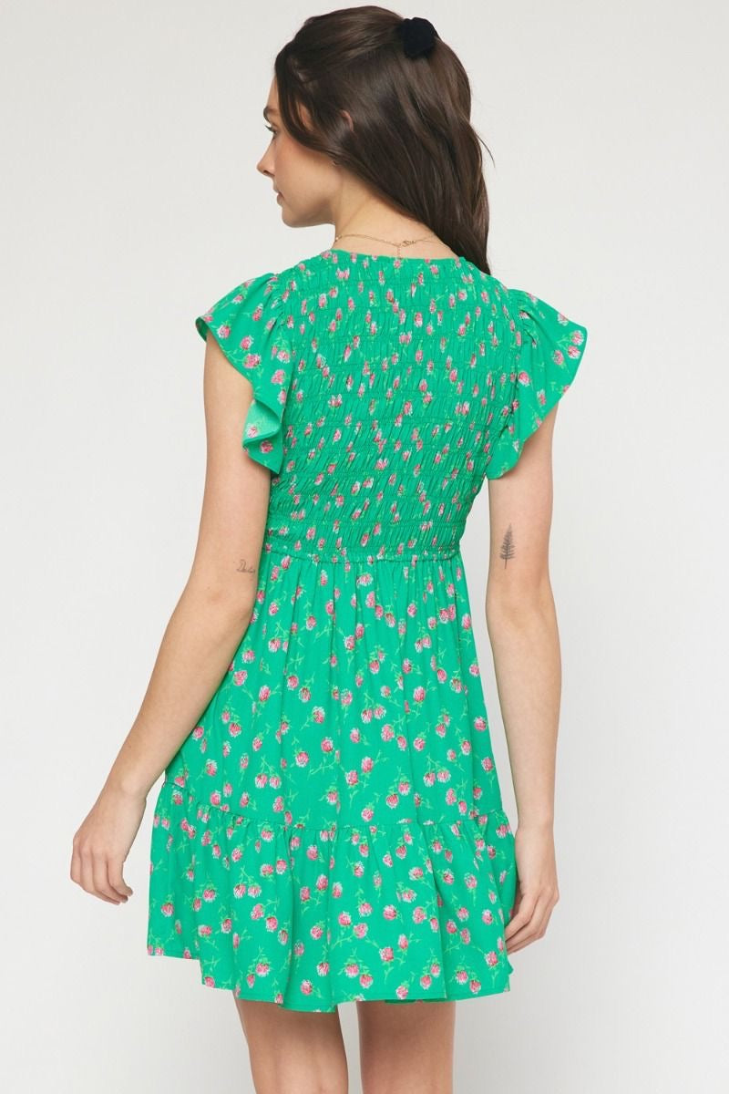 The Meadow Bloom Dress in Green