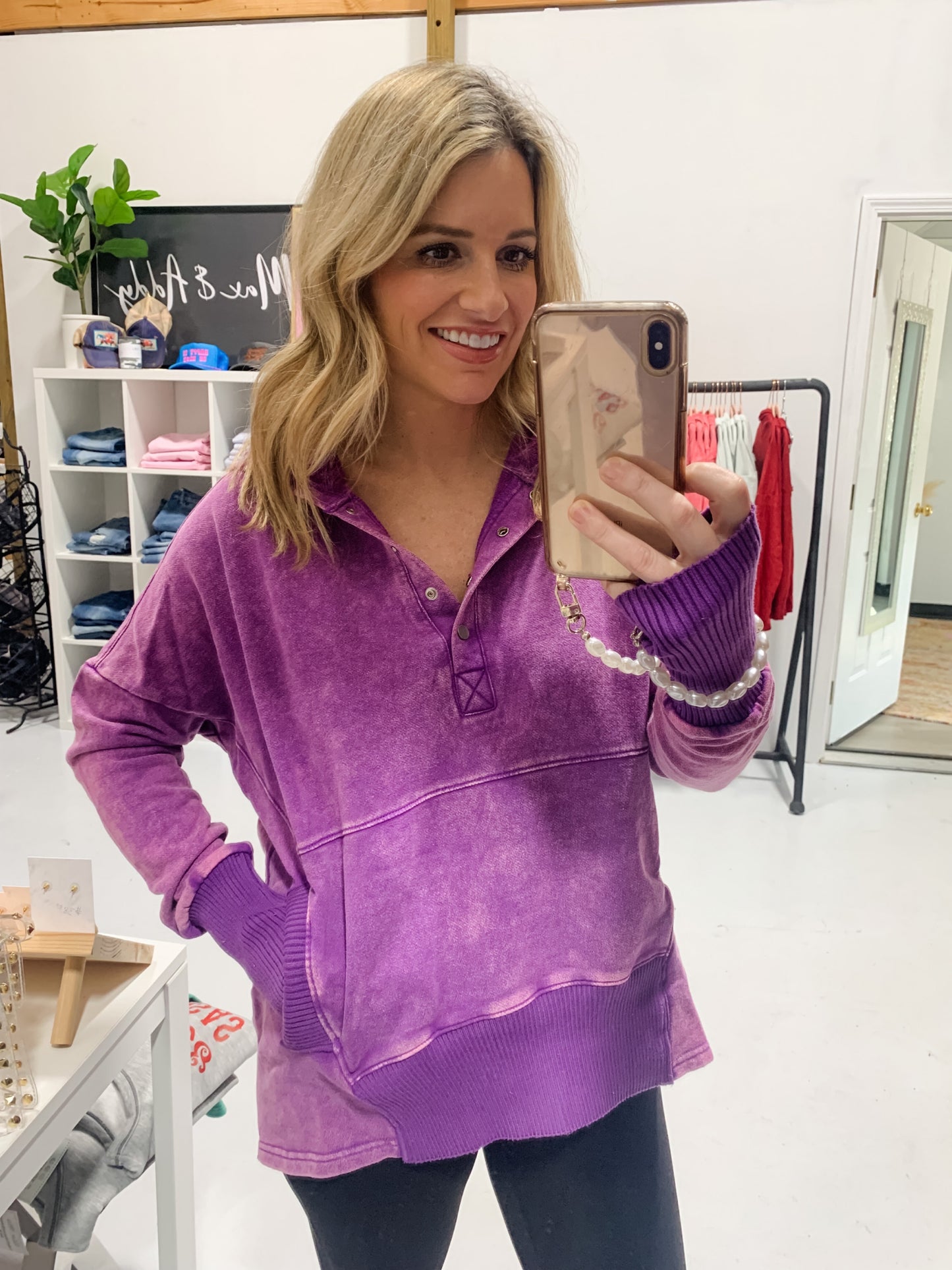 Effortless Style Hoodie Pullover in Purple