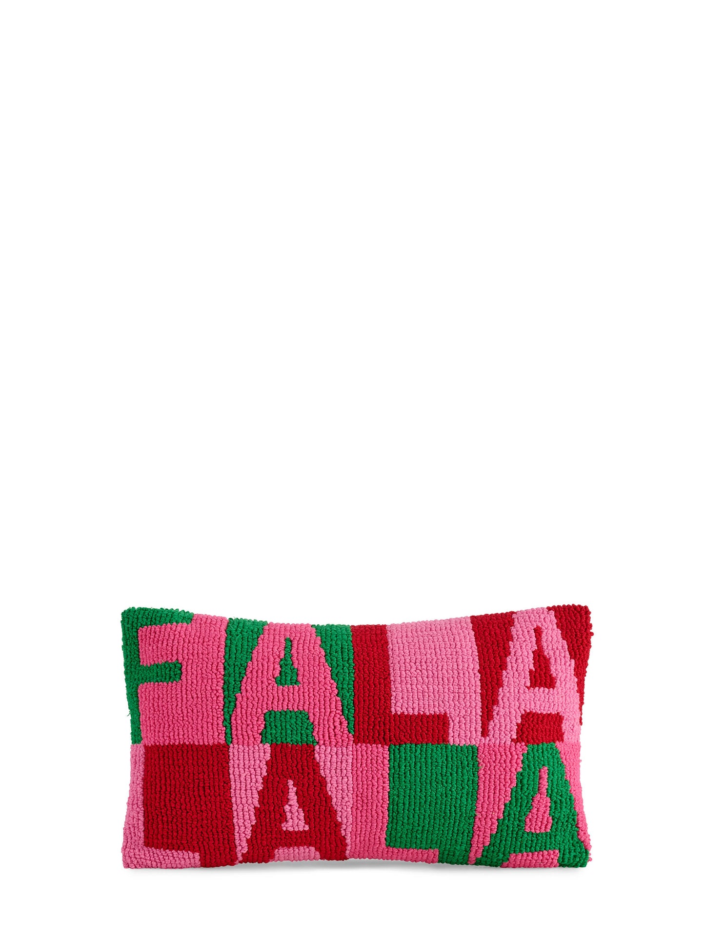 "FA LA LA" TUFTED PILLOW,MULTI
