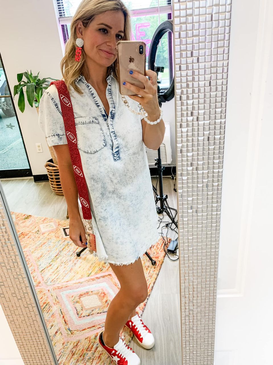 Washed Shirt Dress in Denim