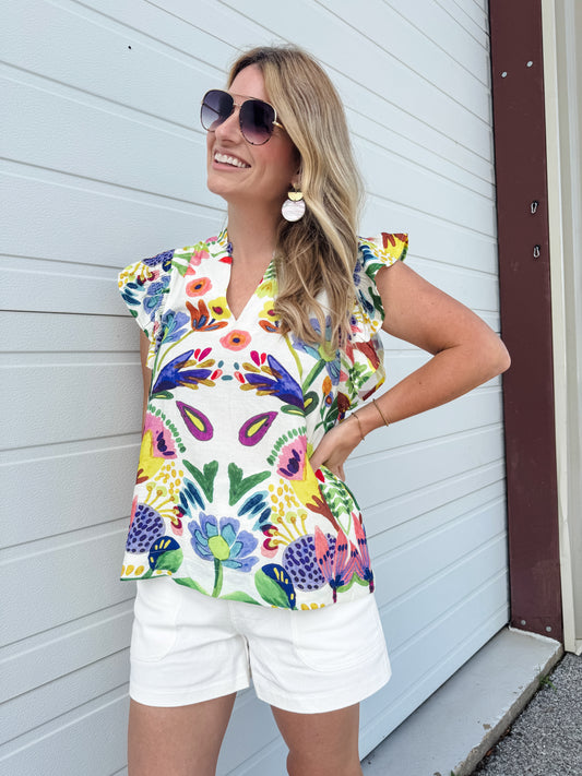 Free Spirit Top in Green Mix