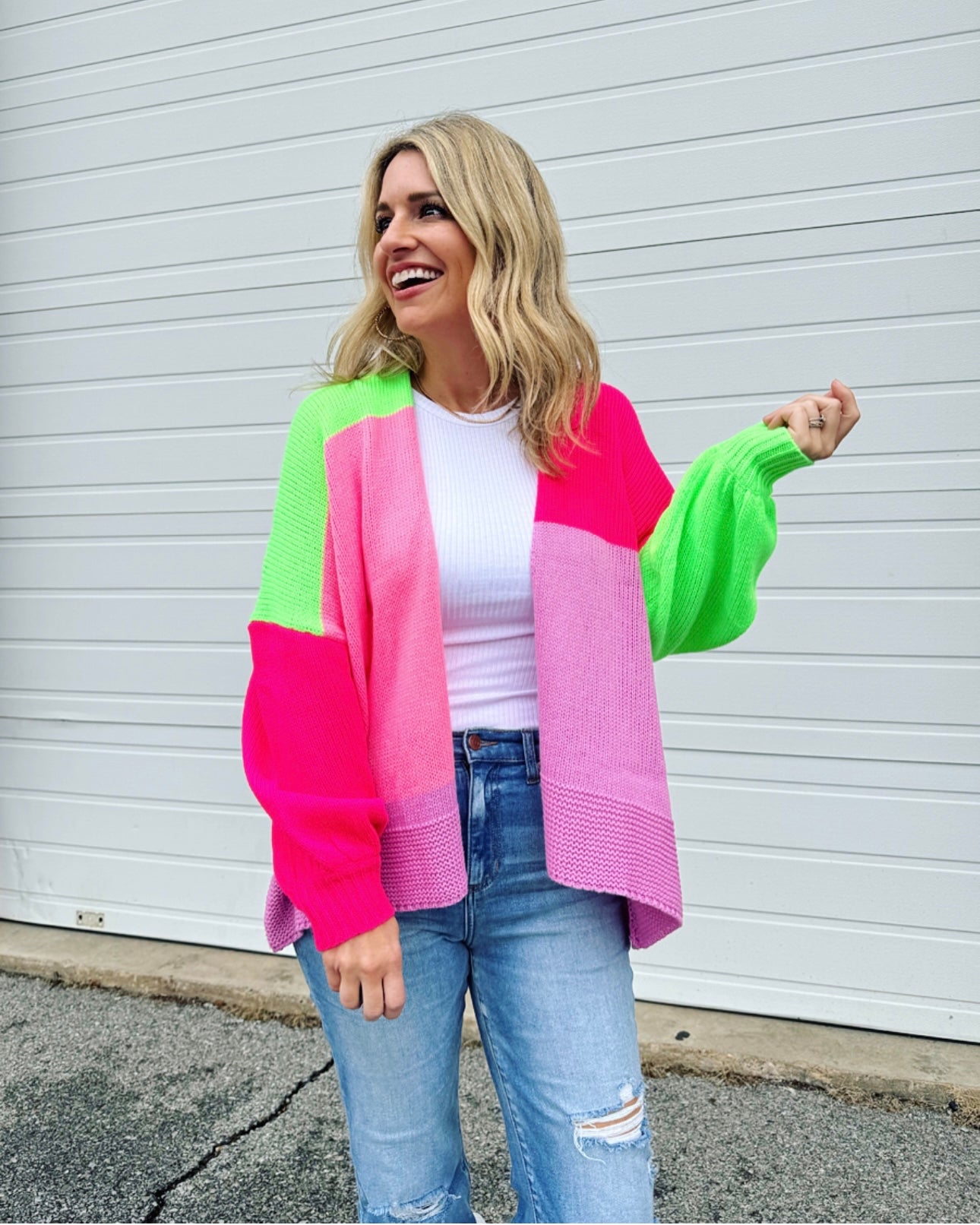 80s Vibes Neon Cardi - large