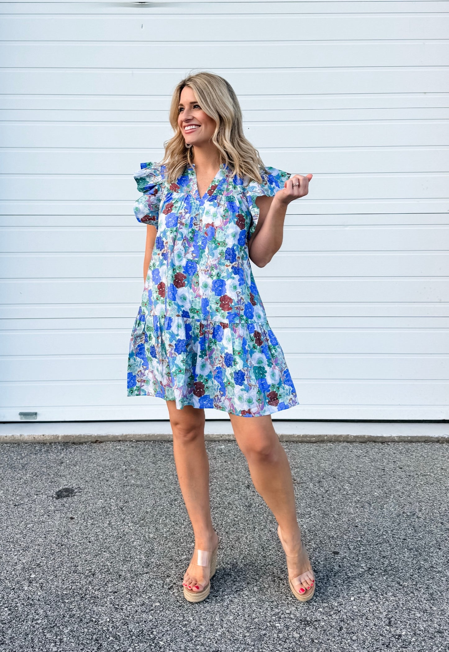 Simply Stunning Floral Dress in Blue