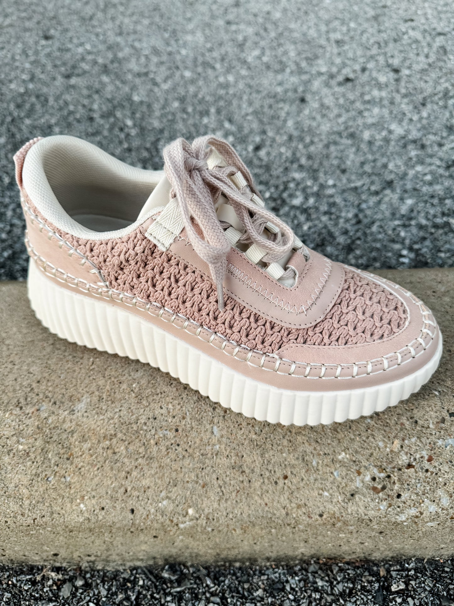 Woven Knit Sneaker in Nude