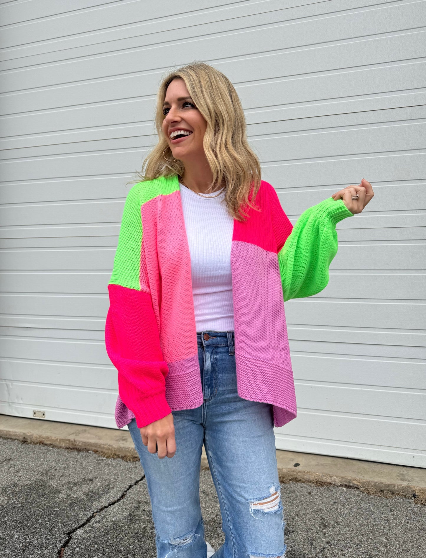 80s Vibes Neon Cardi