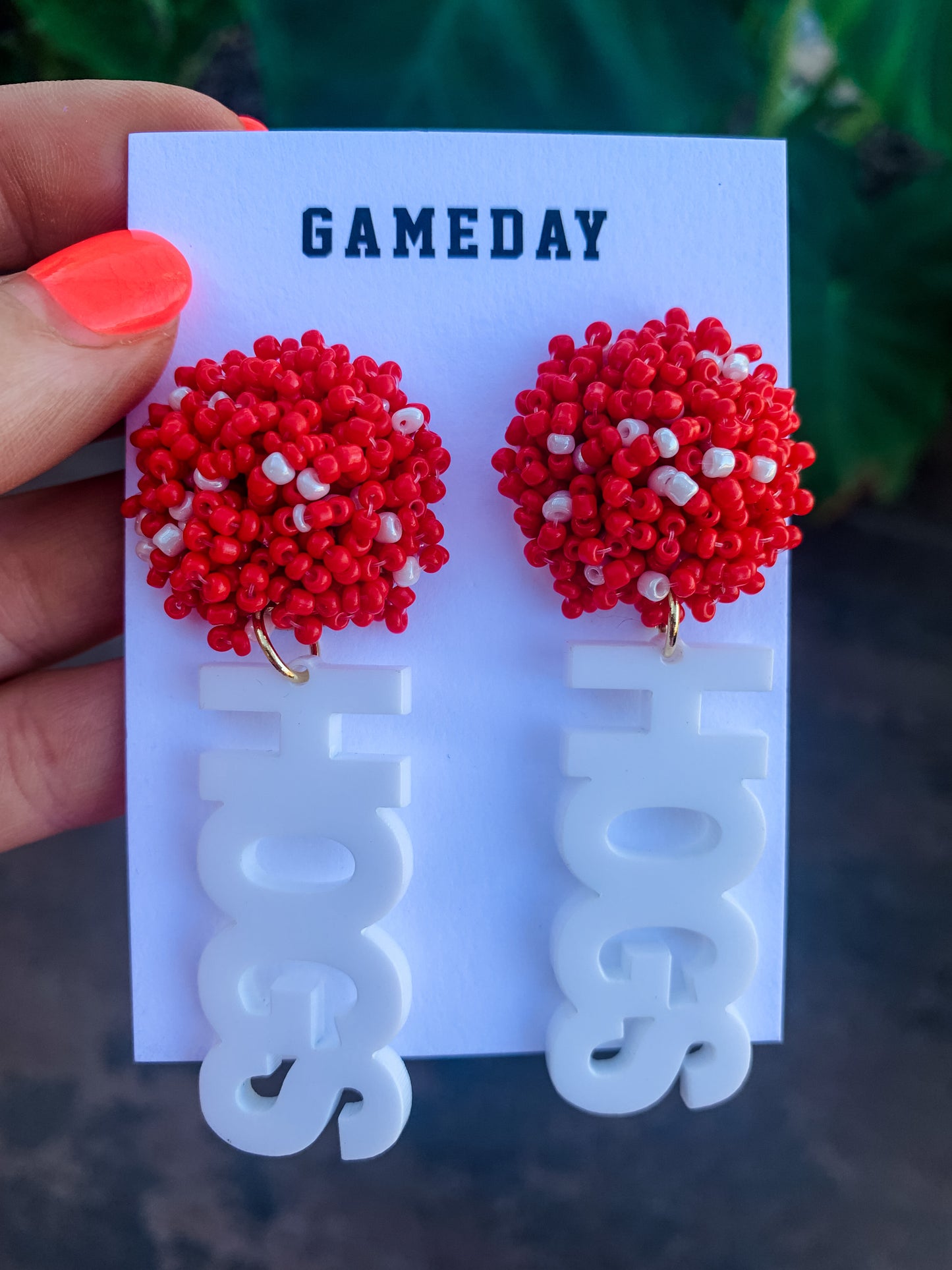 HOGS Acrylic Beaded Earrings