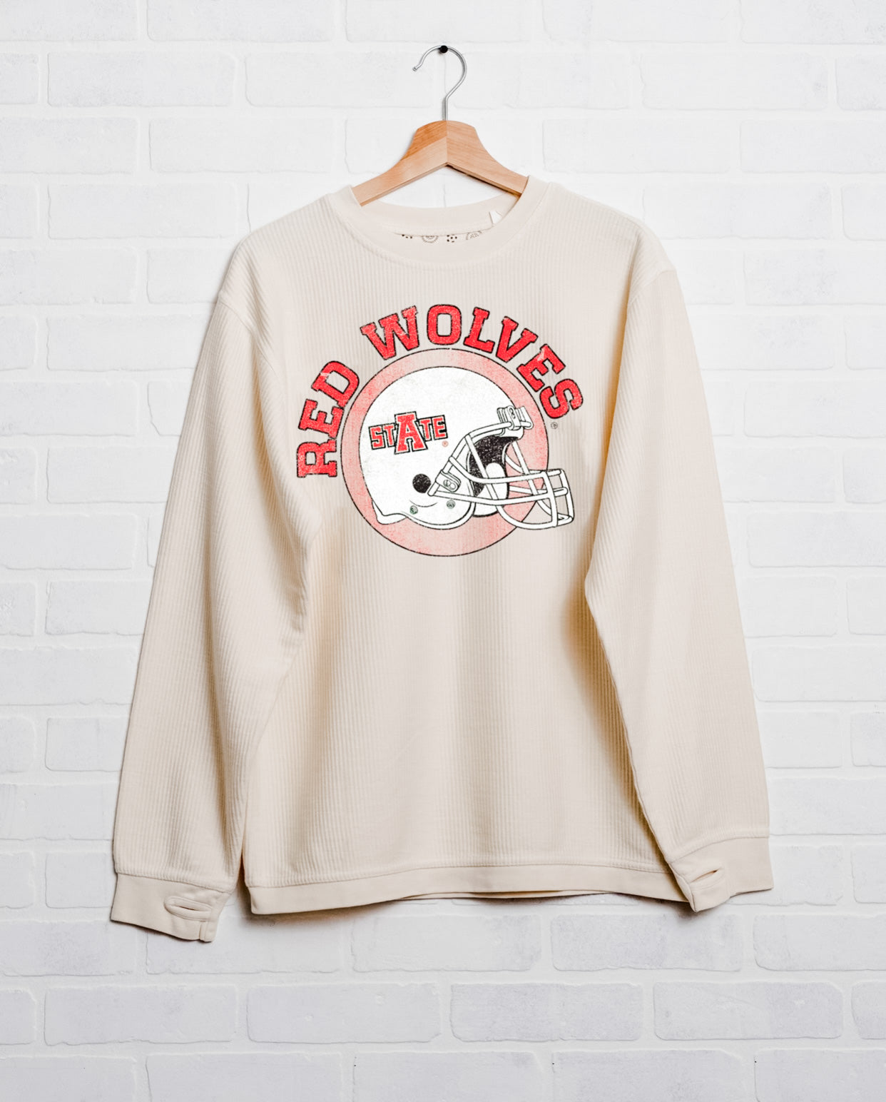 Red Wolves Helmet Corded Sweatshirt