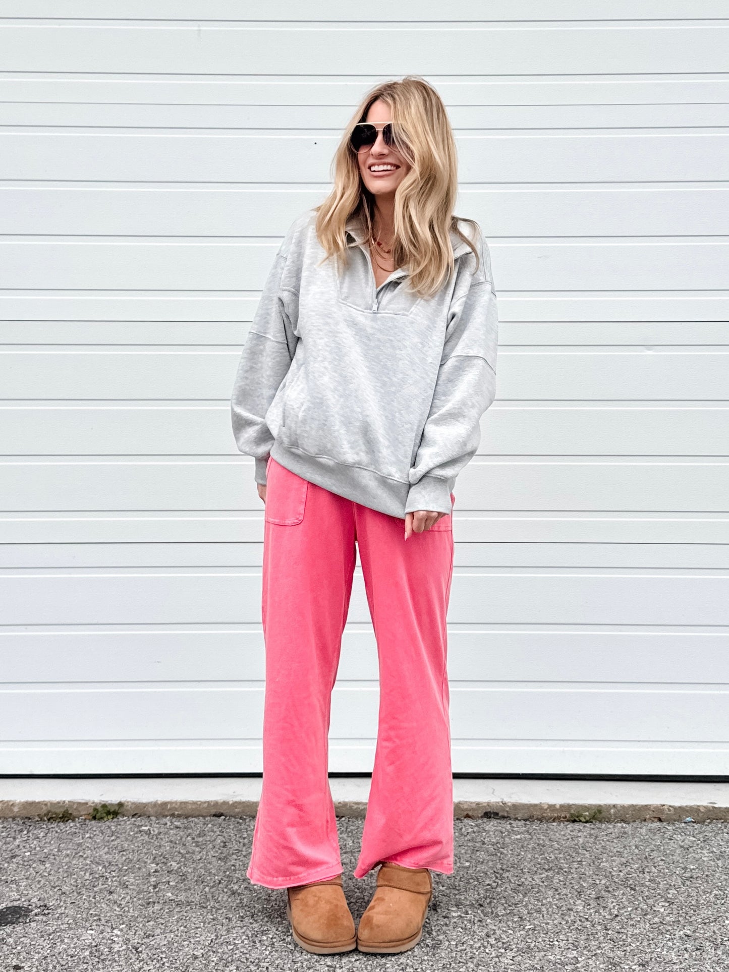 Love Is Blind Quarter Zip Sweatshirt in H Grey