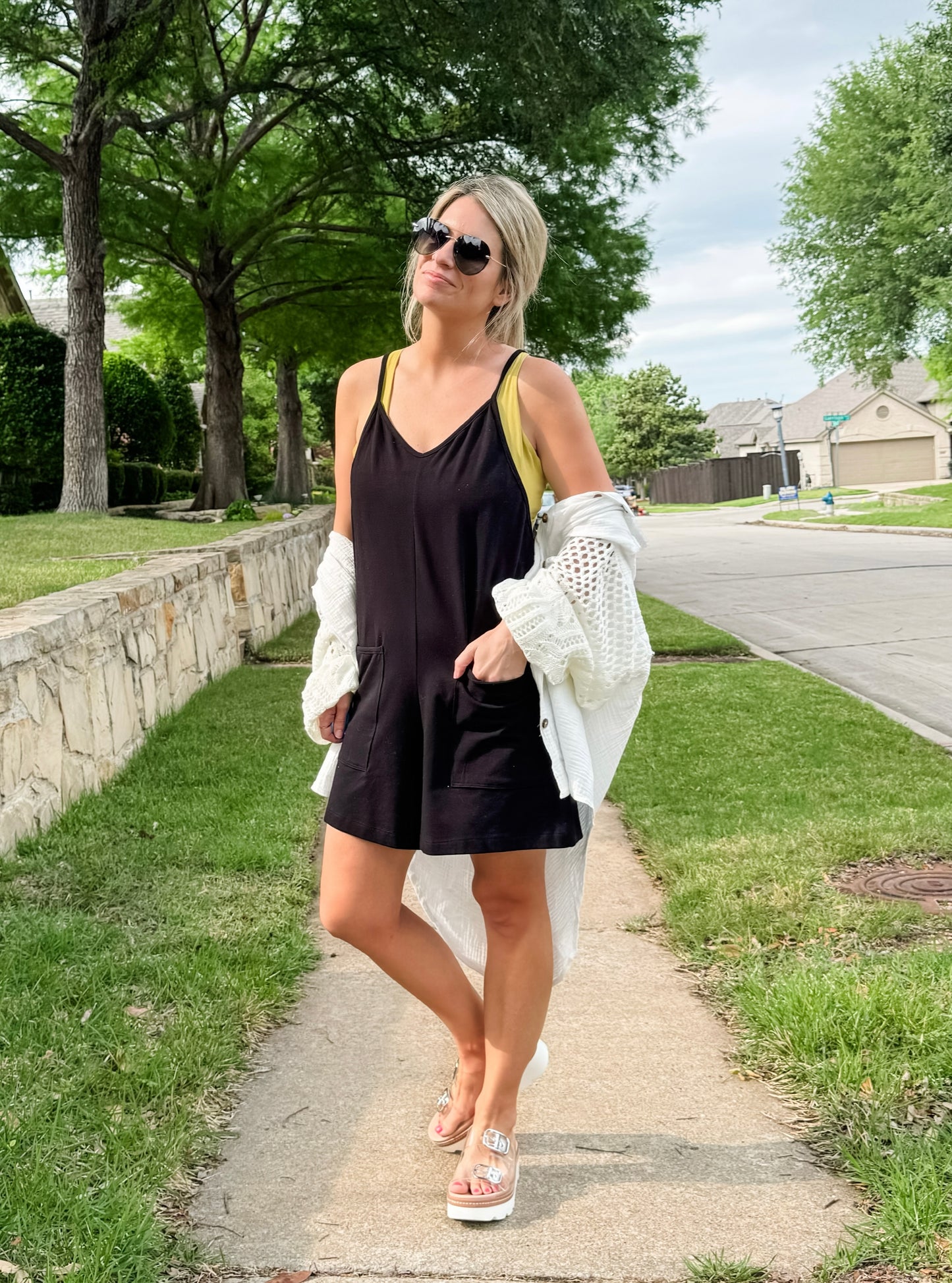 Relax All Summer Romper in Black
