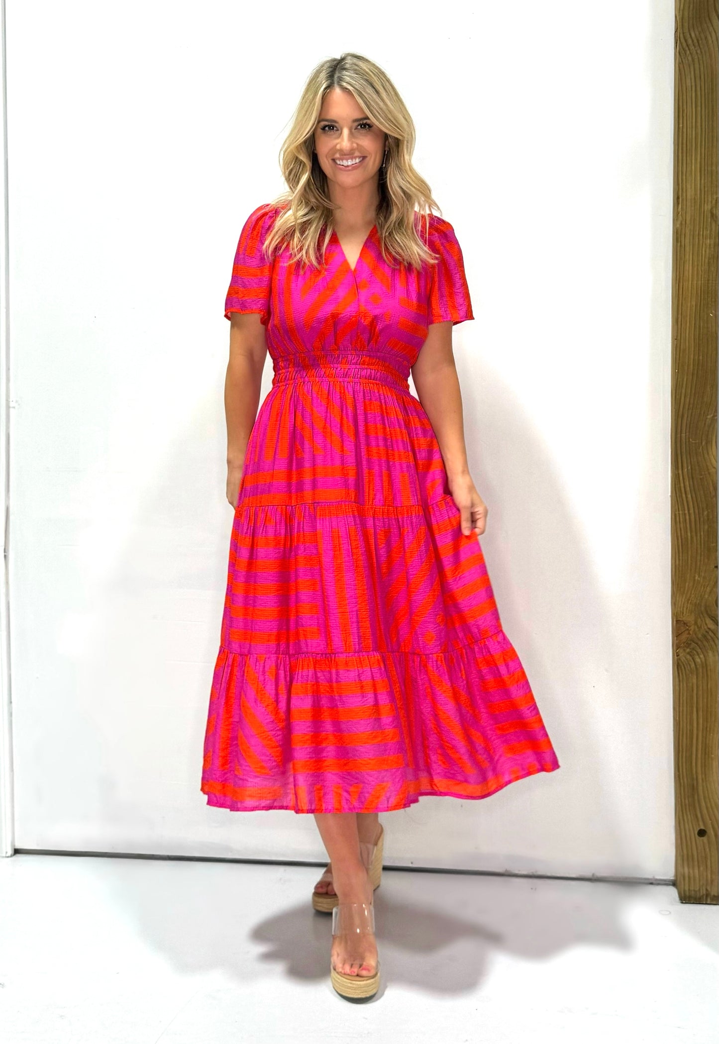 Forever Yours Dress in Magenta/Orange