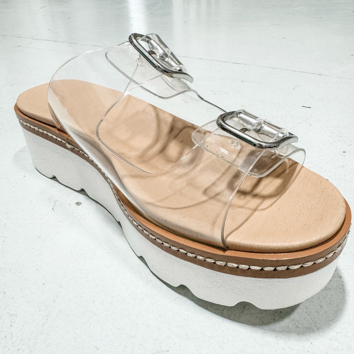 Say Hello Clear Platform Sandals