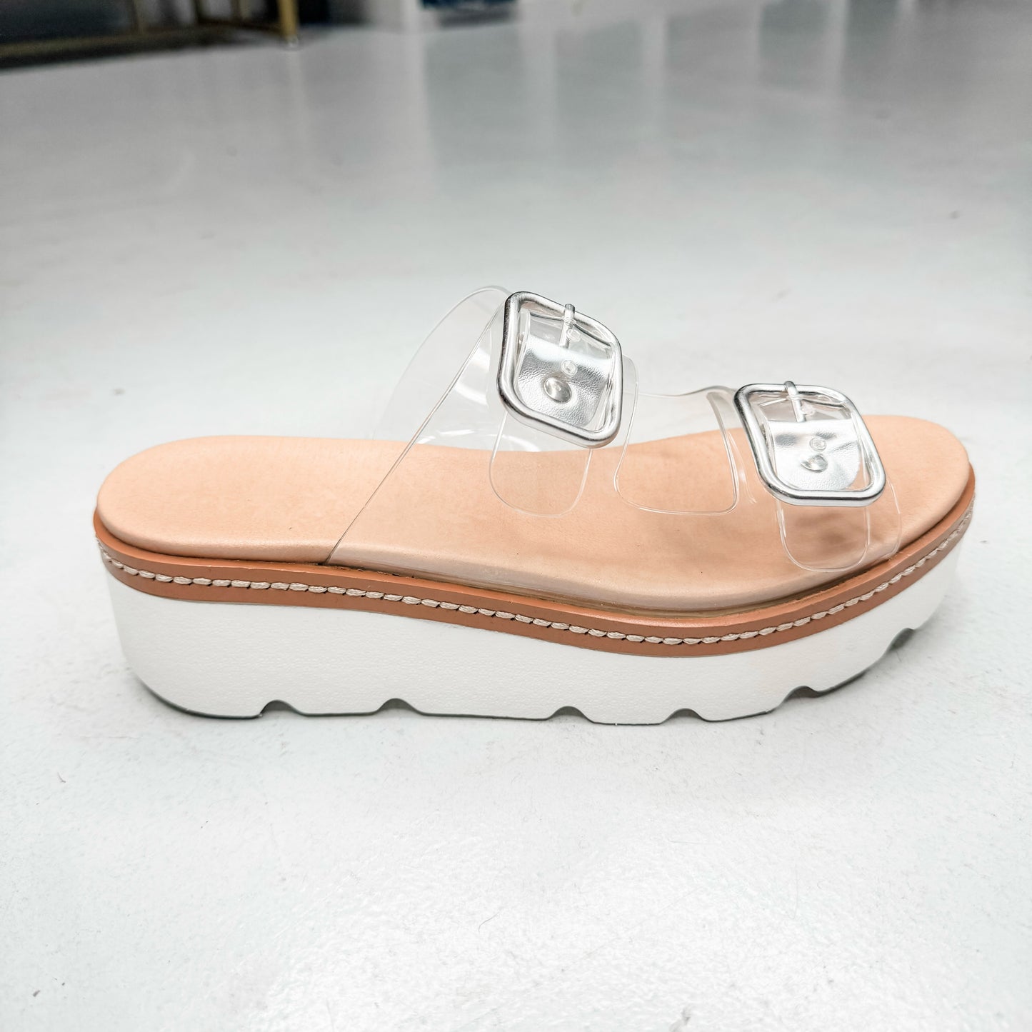 Say Hello Clear Platform Sandals