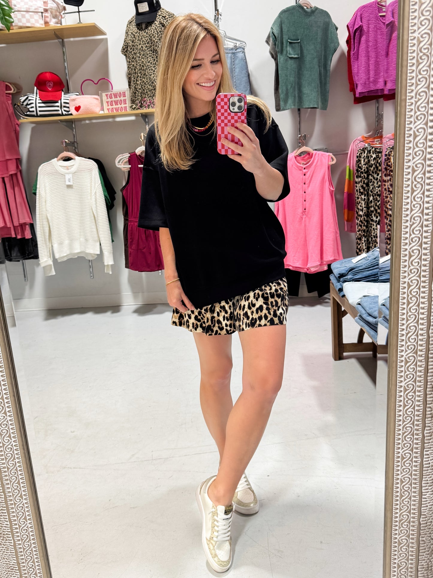 Anything But Basic Scuba Short Sleeve Top in Black