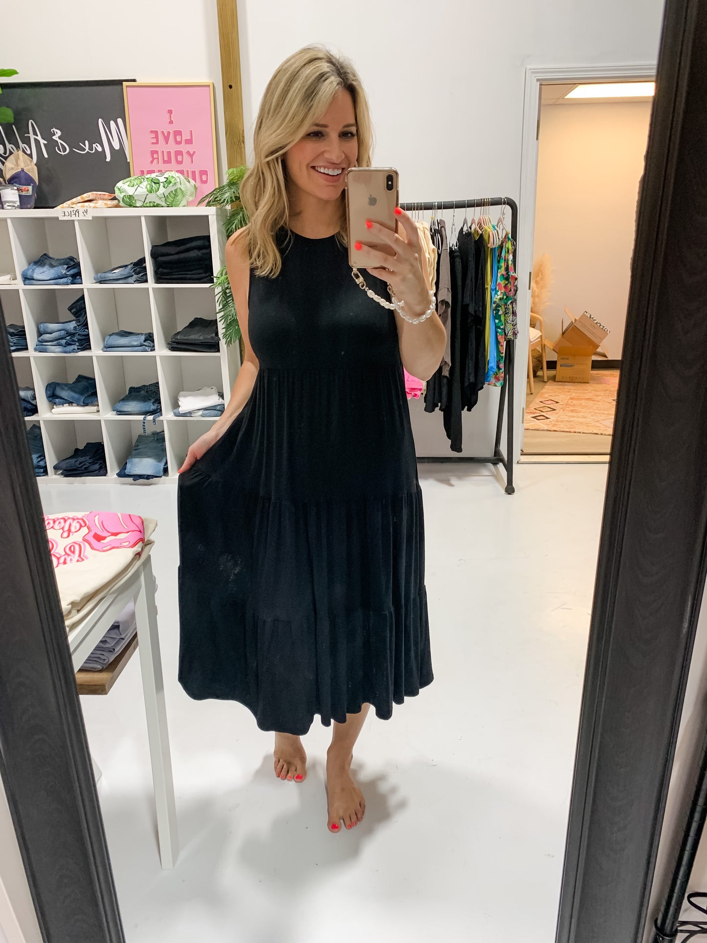 Sweet Escape Midi Dress in Black