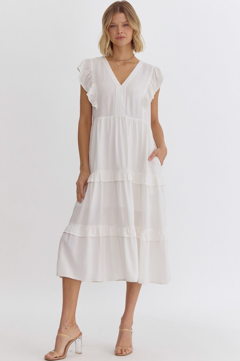 The Sweetest White Midi Dress