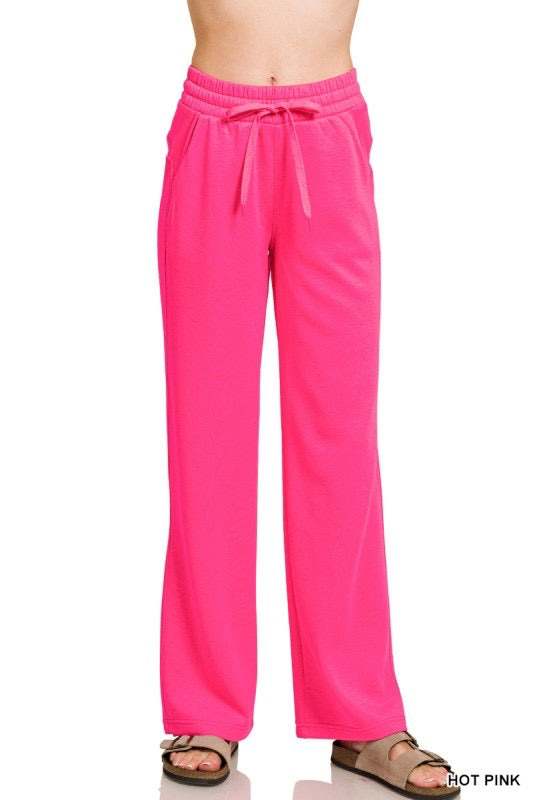 The Cloud Nine Scuba Pants in Hot Pink
