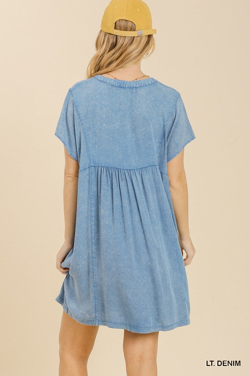 Timeless Mineral Wash Dress in Denim