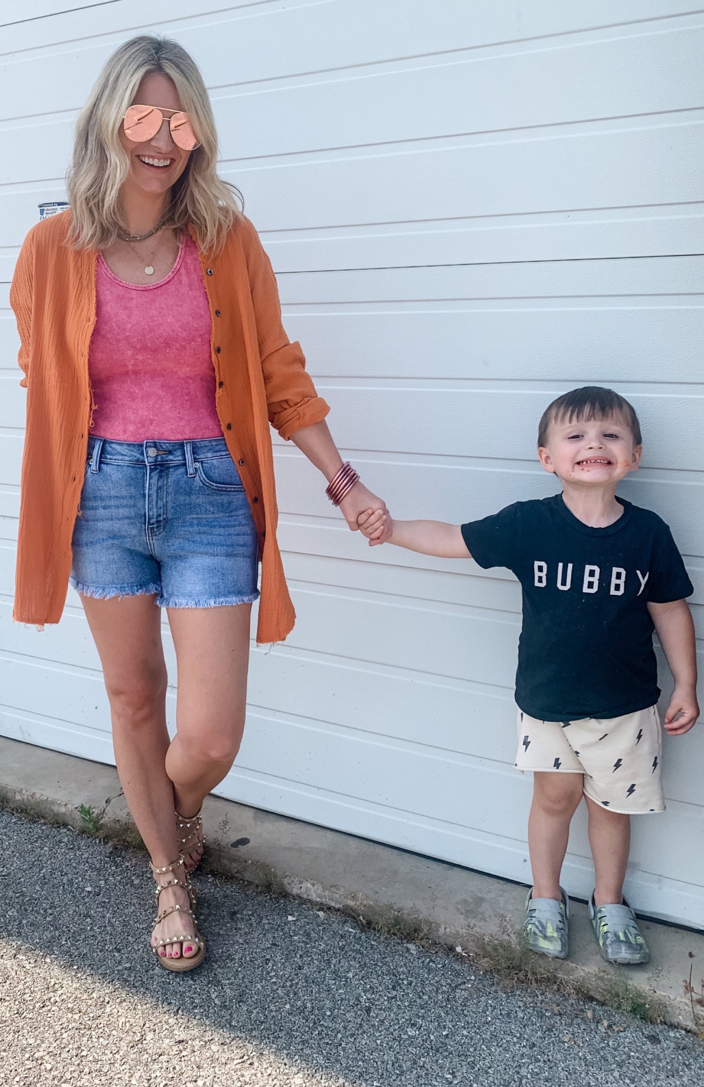 Easy Breezy Button Down in Orange - Large