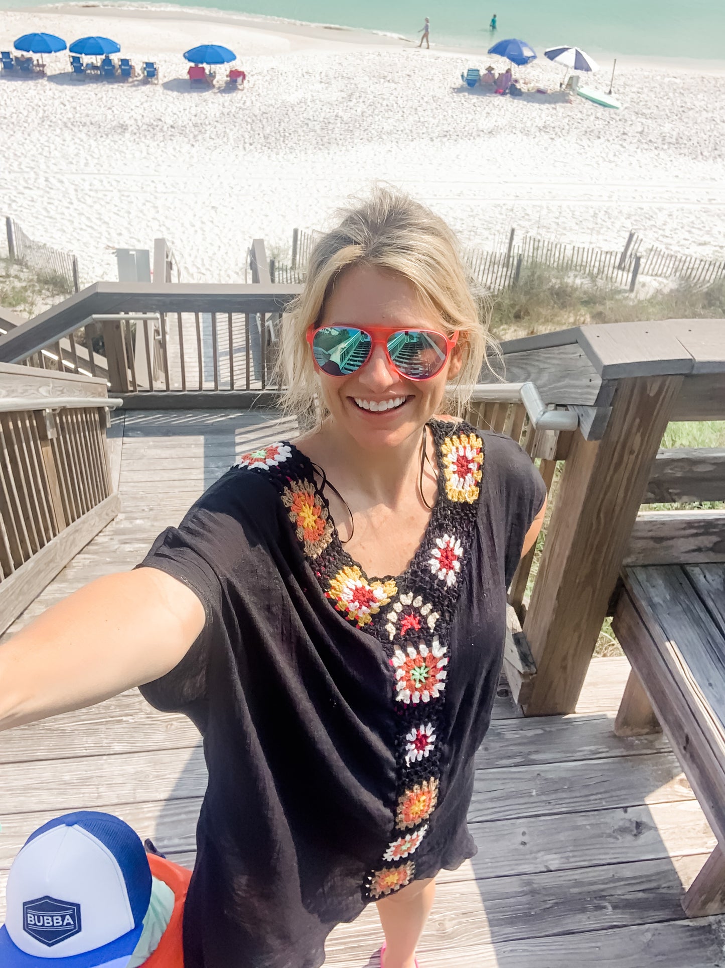 Colorful Crochet Coverup in Black!