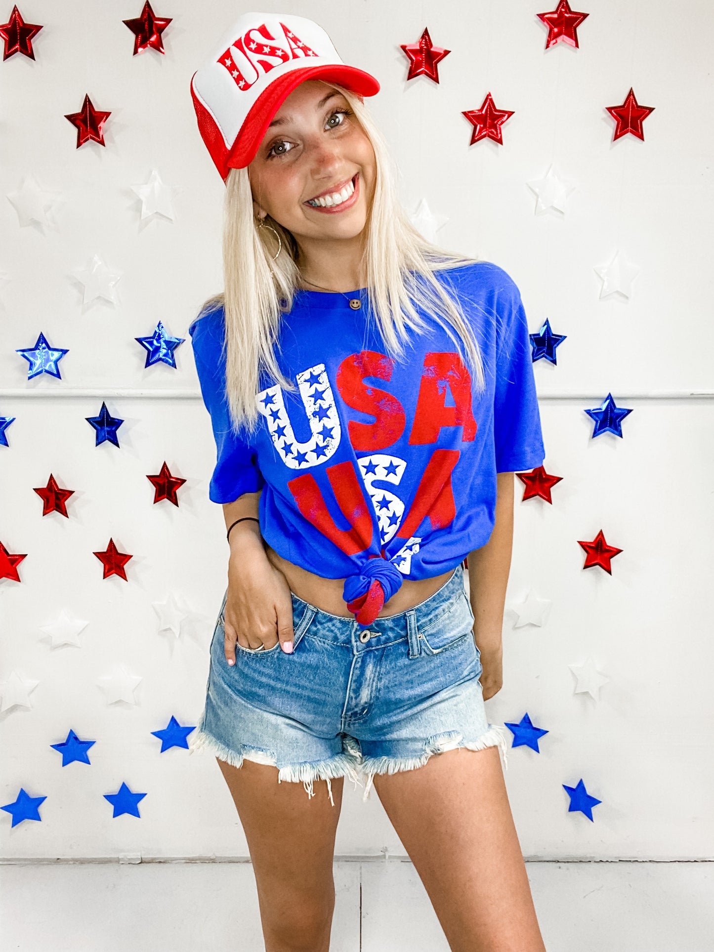 USA USA USA Tee in Blue