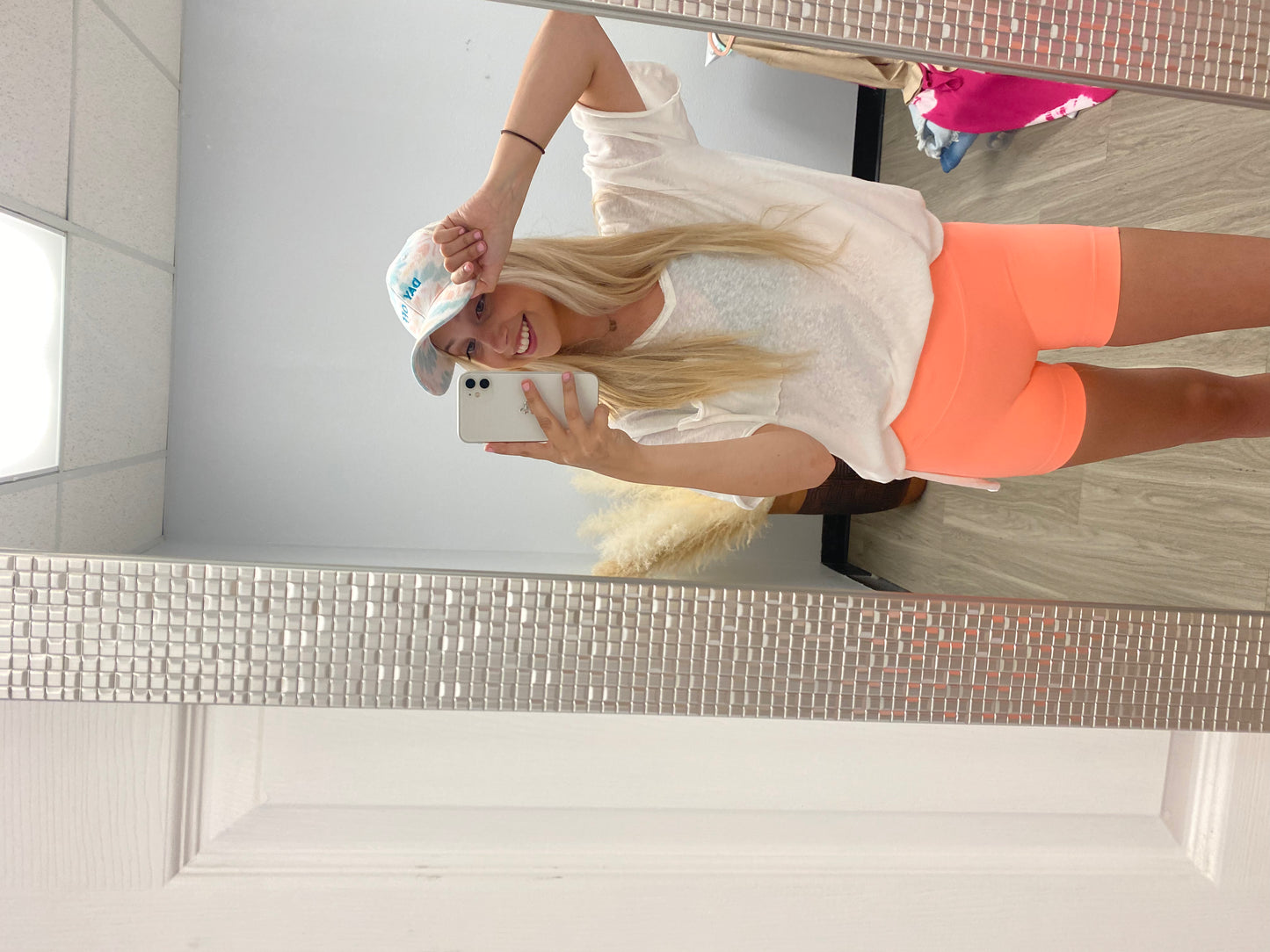 Go For It Biker Shorts in Neon Coral