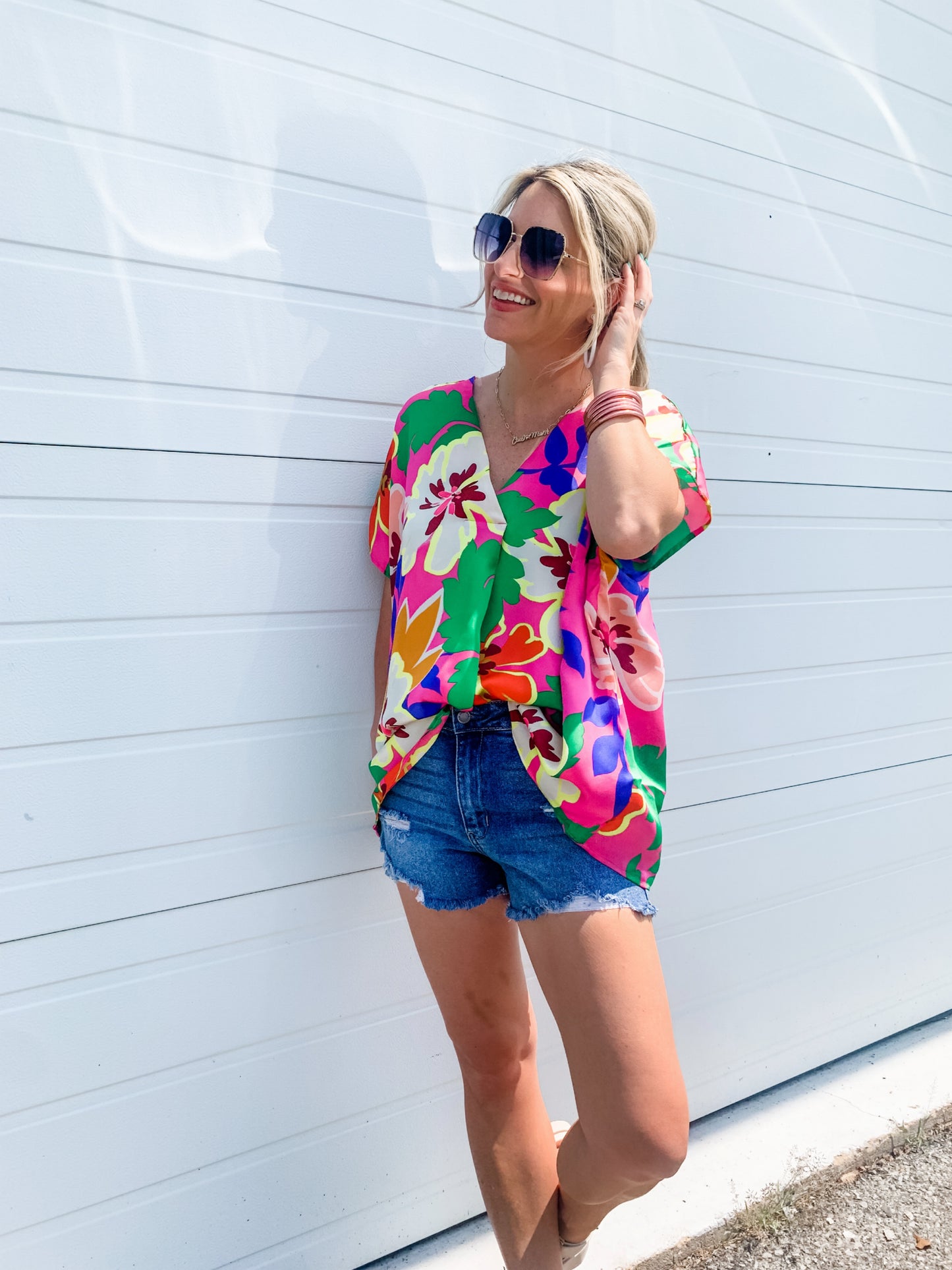 Stunning Bright Floral Print Top - large