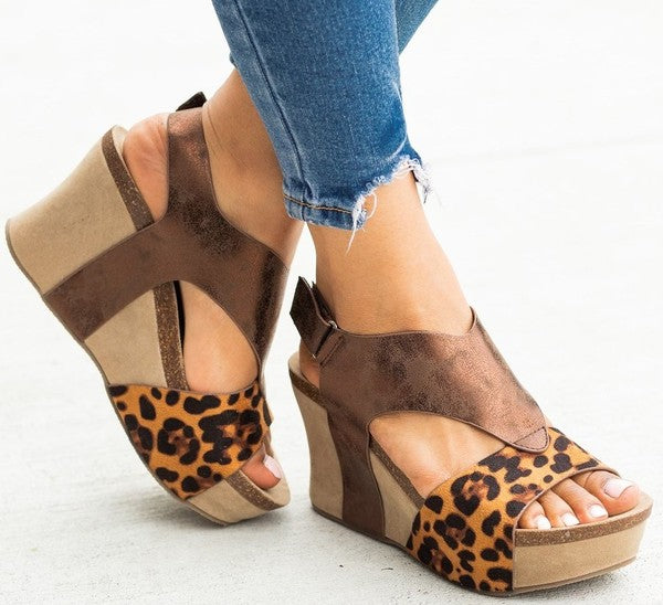 Adventure-Ready Leopard Platform Wedges