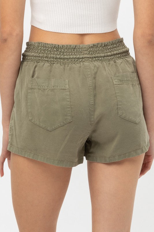 Essential for Summer Shorts in Light Olive