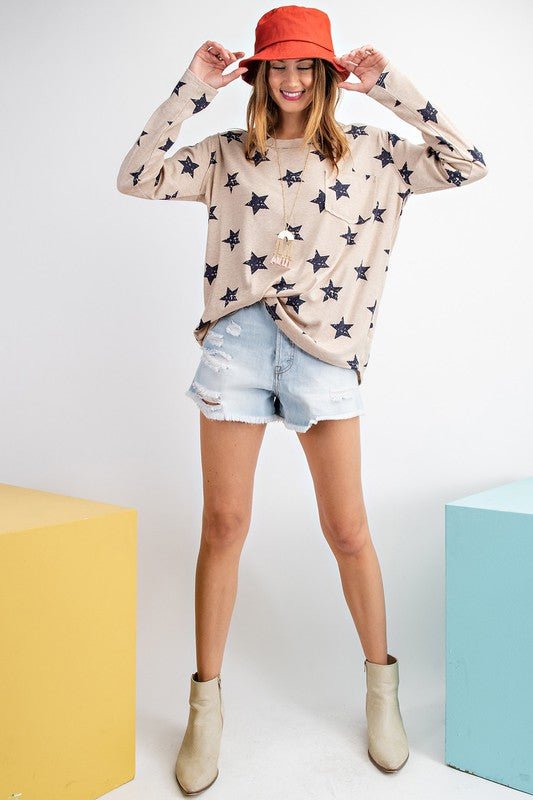 Oh My Stars Top in Khaki PLUS