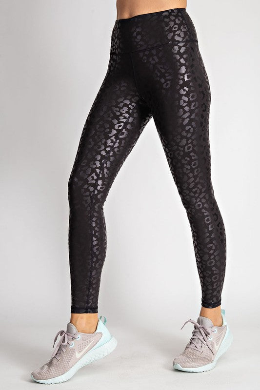 City Chic Glazed Leopard Leggings - LARGE