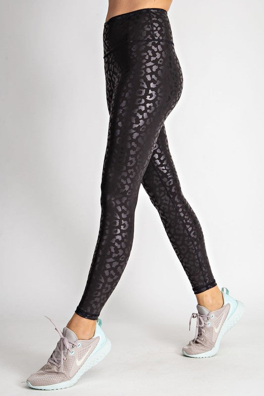 City Chic Glazed Leopard Leggings - LARGE
