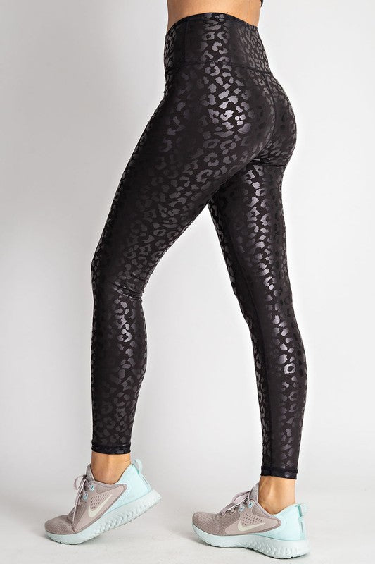 City Chic Glazed Leopard Leggings - LARGE