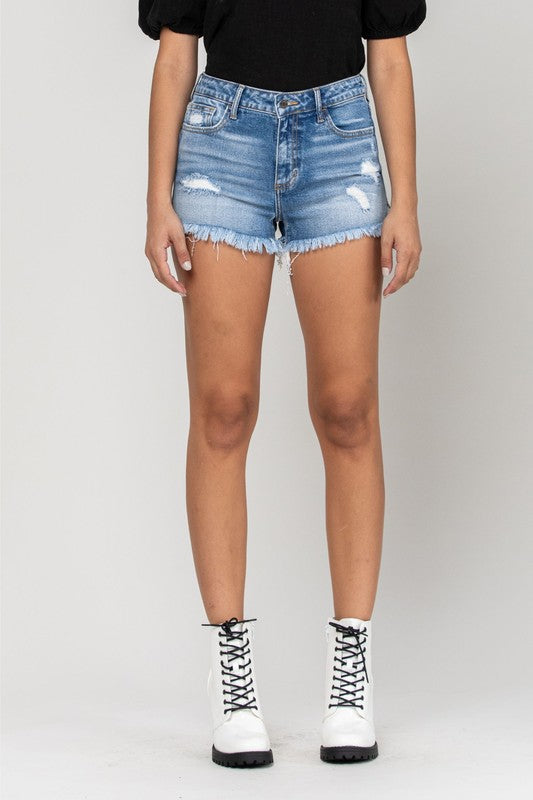 All the Feels High Rise Denim Shorts - Small