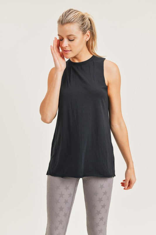Flirty Smocked Tank in Black