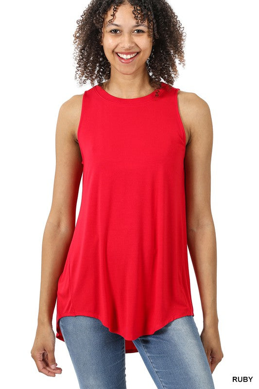 Luxe Basic Tank in Ruby - medium