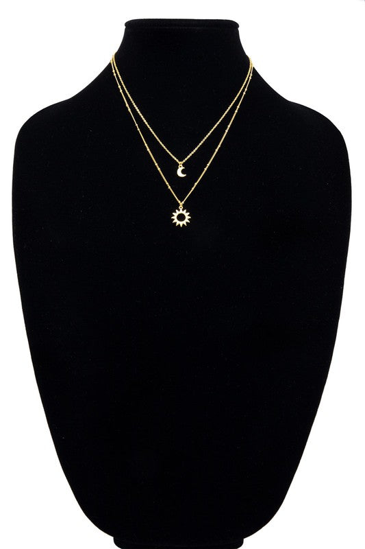 Moon and Sun Double Necklace